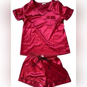 Ekouaer Red and Black Silky Women’s Pajamas